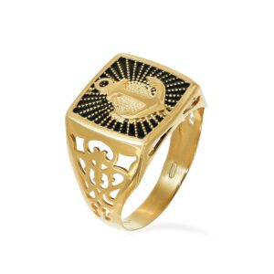 Anello Uomo con Ancora in Oro Giallo 18 Kt