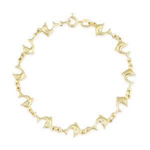 Bracciale con Delfini in Oro Giallo 18 Kt