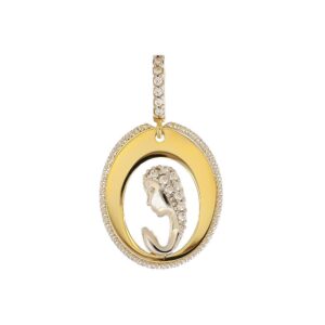 Ciondolo Madonna Ovale in Oro Giallo 18 Kt